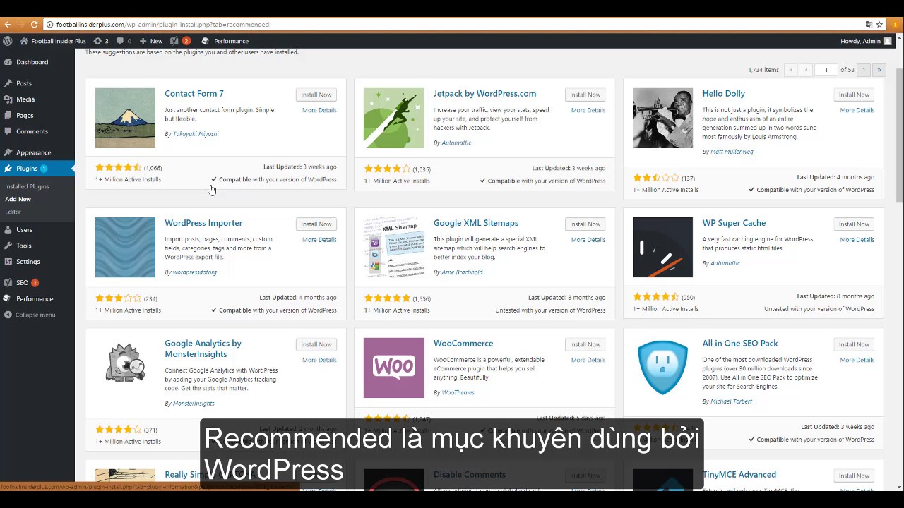 Hướng dẫn cài đặt plugin trong wordpress