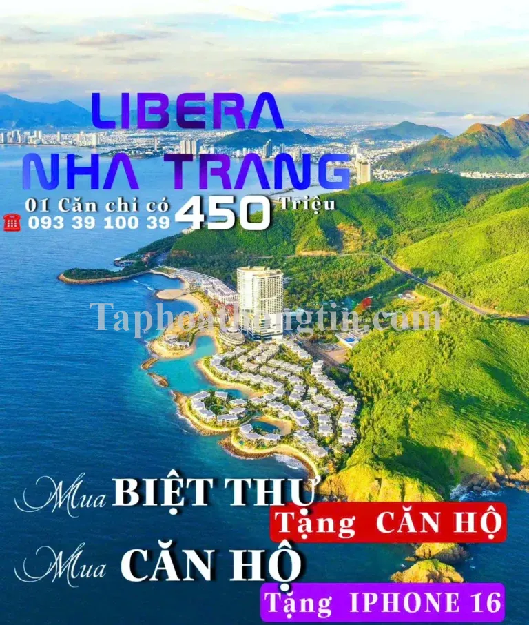 Mua Biệt thự tặng Căn hộ, Mua căn hộ tặng IP16, Libera Nha Trang: chỉ 450 TR.LH: 0933910039