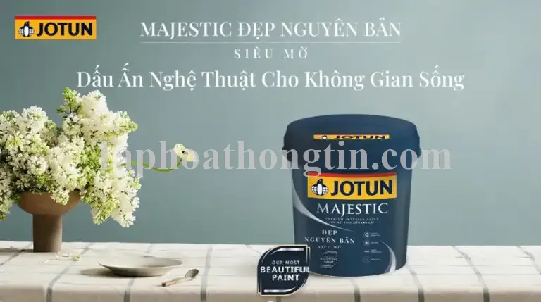 Công nghệ Màu Đích Thực độc quyền giúp sắc màu tỏa sáng trên nền sơn siêu mờ từ Majestic Đẹp Nguyên Bản. Ảnh: Jotun.